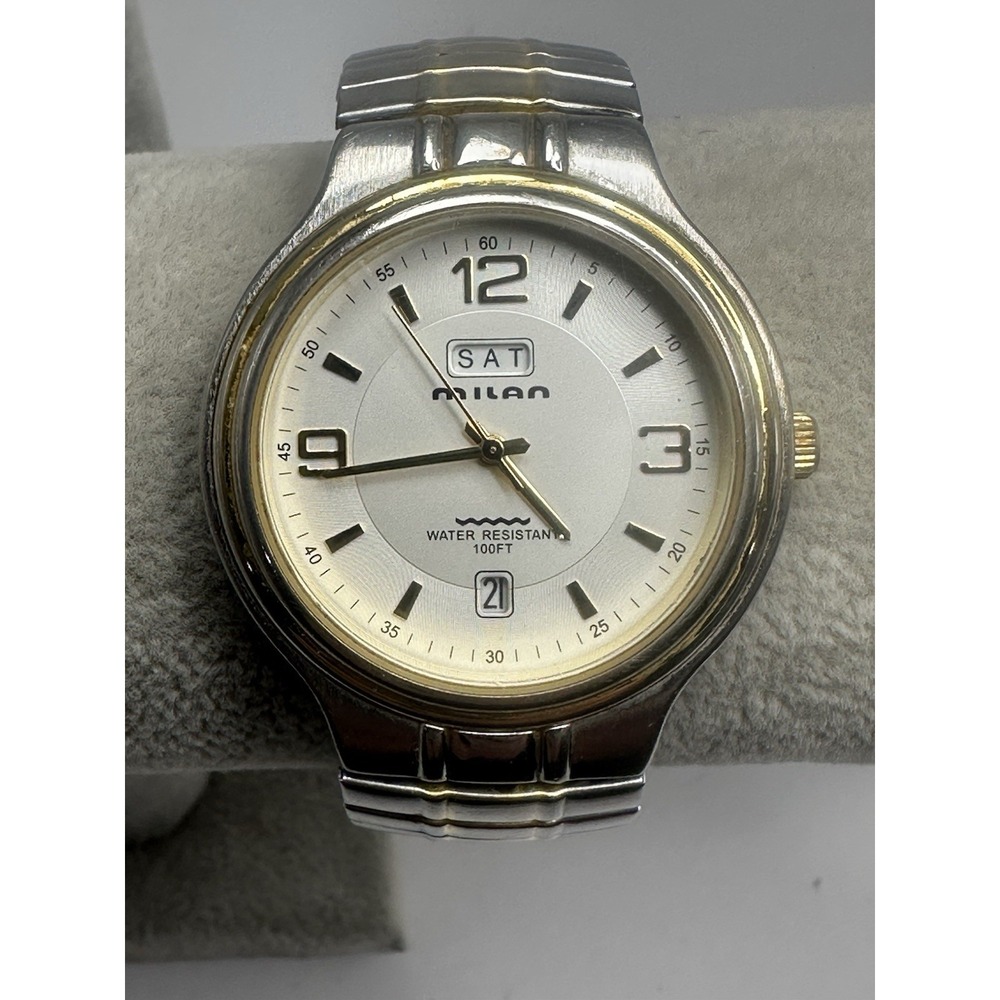 Milan MLN935 Mens Watch New Battery 38MM‎ 7" Stretch Band H63